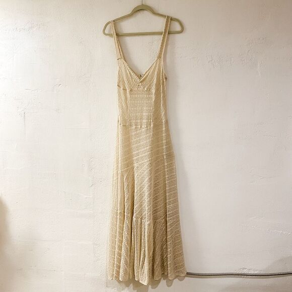 Free People Intimately Love Story Lace Gauze Slip Dress in Cream Small - Picture 2 of 8